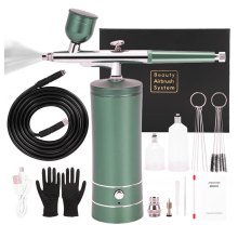 Set aerografo aggiornato con compressore d'aria, aerografo portatile ricaricabile automatico senza fili per trucco A