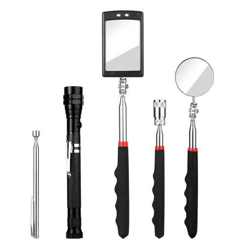 Telescoping Magnetic Pickup Tool Set, Extendable InspectionMirror LED Lighted for Checking Observing Vehicle Small