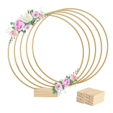 5 Stück 8 Zoll Metall Blumenring Mittelstück Streifen Holzständer für Tischdekoration DIY Dekorative Wandbehang