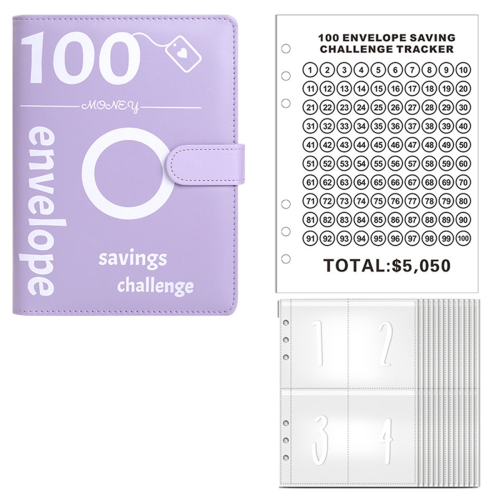 100 Envelopes Money Saving Challenge, Envelope Challenge Binder, Budget Book ()