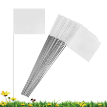 Confezione da 50 bandiere di segnalazione, bandiere bianche da giardino 15x4x5 pollici, marcatori per prato, irrigazione del paesaggio