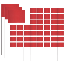 Confezione da 50 bandiere di segnalazione, bandiere rosse da giardino 15x4x5 pollici, marcatori per prato, irrigazione del paesaggio