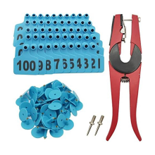 Étiquettes auriculaires pour bovins, numéros 001 à 100, en plastique, kit d'application d'étiquettes pour animaux d'élevage, 100 pièces