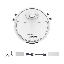 Mini robot aspirateur automatique ultra fin et silencieux pour sols durs, blanc