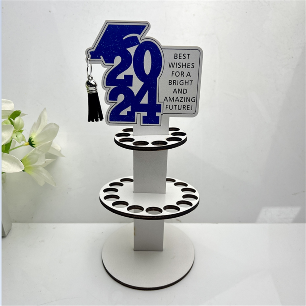 6 Pezzi 2024 Nuovo Regalo Di Laurea Portafoglio Ornamento In Legno Per Decorazione Scrivania Porta Soldi Contanti Biglietto Di Congratulazioni-image