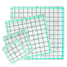 4 stuks vierkante quiltliniaal (12,5/9,5/6/4,5 inch) naai-acryl antislip doe-het-zelfgereedschap