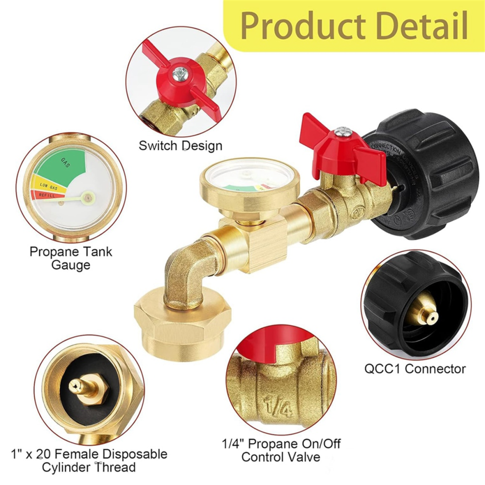 Adaptateur de vanne de remplissage de réservoir de gaz portable pour