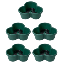 Vasi da fiori impilabili per giardinaggio verticale, per fragole, fiori, verdure, vasi tridimensionali (5 pezzi) verde