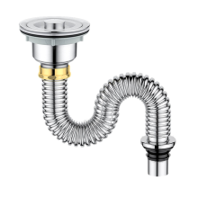 Abflussrohr für Küchenspüle, Edelstahlsieb mit Stopper/Verschlussdeckel, Kanalisation