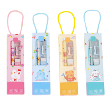 Bestes Schulschreibwarenset – Kawaii-Set (2 Bleistifte, Radiergummi, Spitzer, Lineal) Komplettes Zubehör