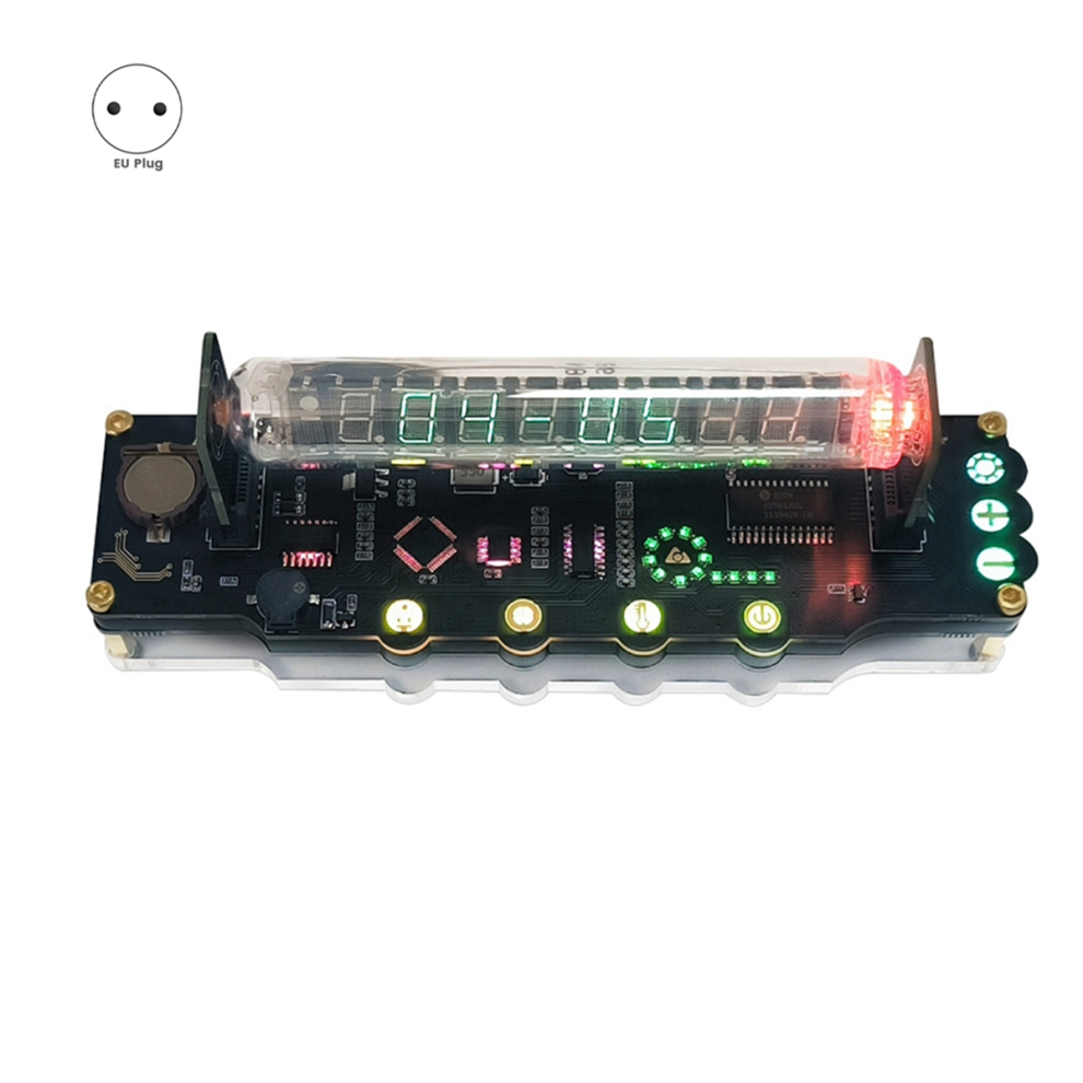 Rgb-LeuchtröHrenuhr Diy Led-LeuchtstoffröHre Kunst Und Technologie Tischdekoration - Nixie Eu-Stecker-image