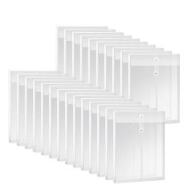 A4-formaat doorzichtige plastic enveloppen met sluiting, uitvouwbare documentenmap, dossiertas voor kantoor, 24 stuks