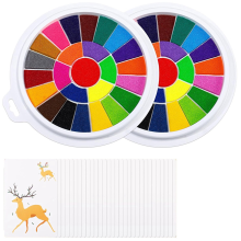 2er-Pack Stempelkissen in 25 Farben mit 30 Malseiten – waschbares DIY-Stempelkissen für Fingerabdrücke, ungiftiges Fingermalset
