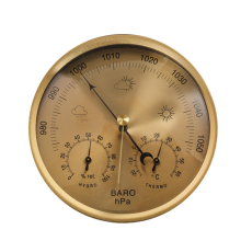 Barometer-Thermometer-Hygrometer mit Zifferblatt für Zuhause, Wanddekoration, Babyzimmer, Angeln (Gold)