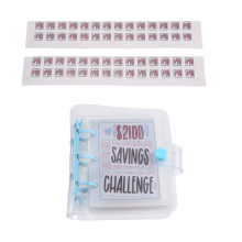 2100 Spaaruitdaging Binder, Geldbesparende Mini Budget Binder met Contant Geld Enveloppen Blauw