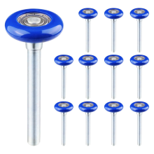 12er-Pack 1,8 Zoll Nylon-versiegelte Garagentorrollen, leise und hohe Belastung, Performance-Lager, blau