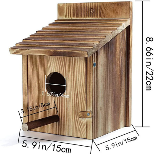 Vogelhaus für draußen, Holznest, hängendes oder an der Wand montiertes Haus 2
