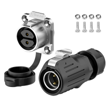 Connettore industriale impermeabile IP68 a innesto rapido, guscio circolare anti-interferenza (2 pin)