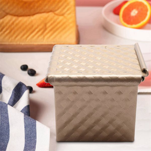 2PCS Square Loaf Pan with Lid Toast Mold Bread Pullman Cover Non-Stick Mini Water-Cube Box 2