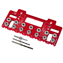 Cabinet Handle Pitch Punch Locator Hardware Jig Kit, Woodworking Drawer Door Drill Guide DIY Mounting Tool-A