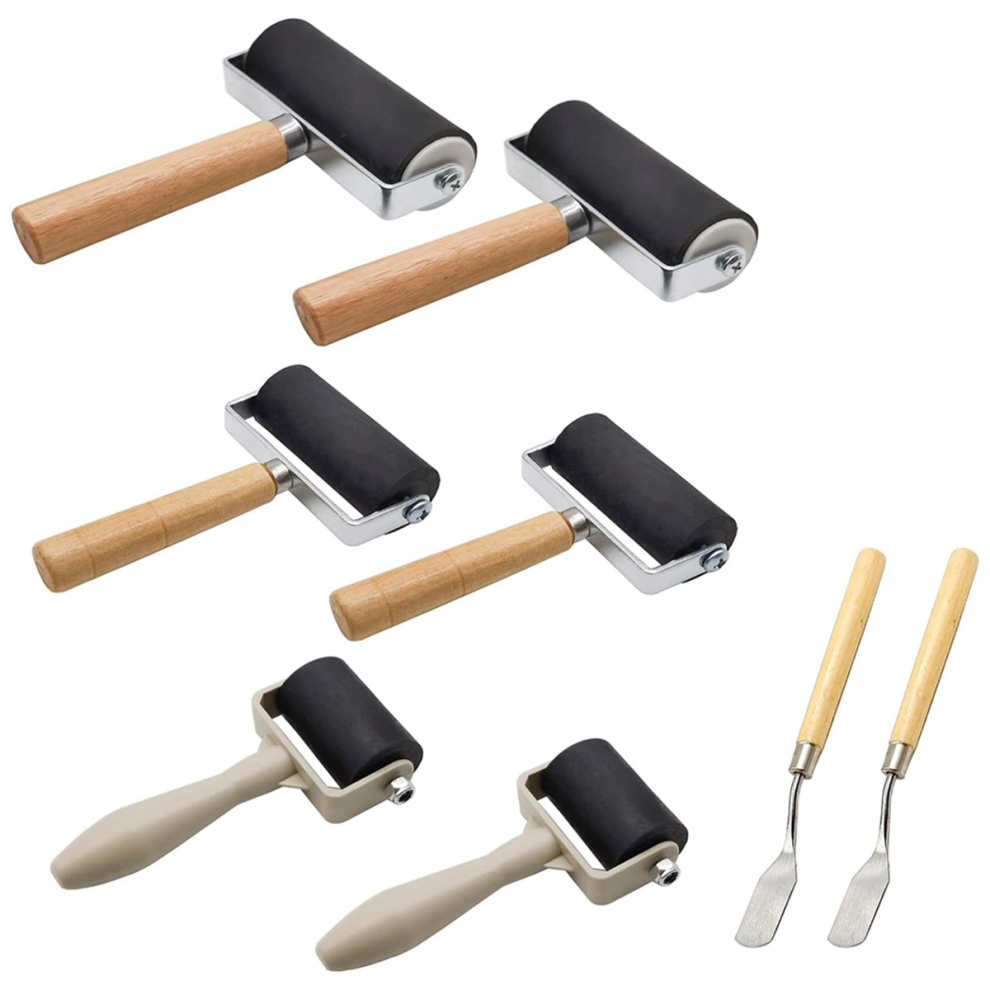 8Er-Pack Gummiwalzen – Walzen In 3 GrößEn Zum Basteln Von Druckwerkzeugen-image