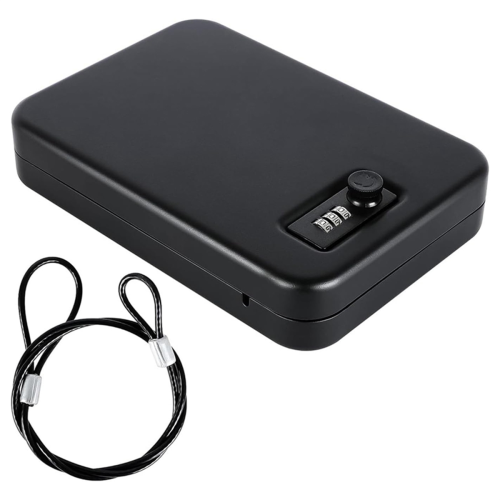 Safe for , Solid Steel Safe, Small Handgun Lock Box with Combination Portable Travel 1