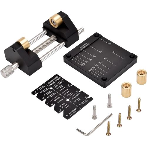 Woodworking Honing Guide Tools Chisel & Plane Blade Sharpening Kit Guide,Angle Fixture, and Angle Gauge 1