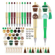 12 Stück Perlenstifte, Perlen-DIY-Set, mehrfarbiger Kugelschreiber, schwarze Tinte, für Kinder, Studenten, Büro, Schule