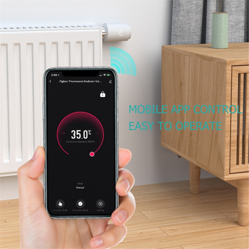 Attuatore per radiatore Tuya Smart ZigBee TRV Valvola termostatica programmabile App Remote Nero 2