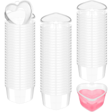 100 stuks Valentijnsdag hartvormige opbergdozen 1,7 oz plastic minidoos doorzichtig voedsel