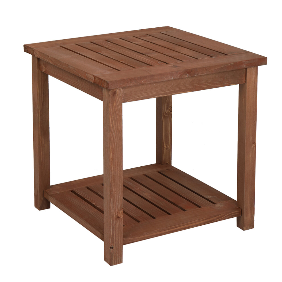 Square Wood Side Table Sofa Side End Table for Patio Garden Lawn-image-OPC-PJ8XFGJ-NEW