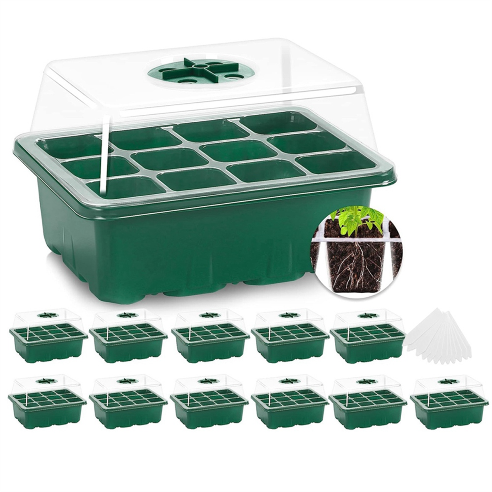 Plateau de semis, kit de semis pour mini serre, germination pour la culture, 12 pièces