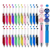 50 Stück Kunststoff-Perlenstifte, Großpackung, mehrfarbig, niedlich, 1,0 mm, 4-in-1-Kugelschreiber, Herstellung von Abschlusszubehör