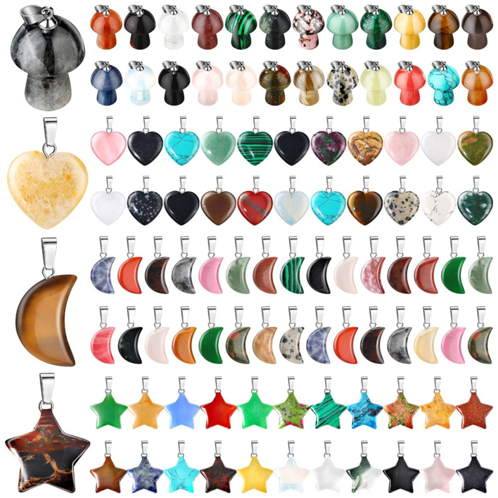 100 stuks gemengde kristallen hangers, bulk edelsteenhangers, gemengd voor het maken van zelfgemaakte sieraden en kettingen