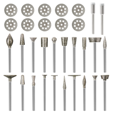 Set di frese diamantate, utensile rotante per smerigliatura, taglio, pietra, vetro, piastrelle, gioielli, incisione, roccia, muratura, 1/8 di pollice
