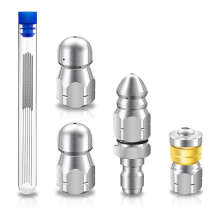 Sewer Jet Nozzle Kit, Stainless Steel Jetter 1/4 Inch NPT for Pressure Washer, Quick Connect, 5000PSI