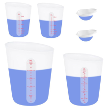 6-teiliges Silikonbecher-Set, 500 ml, 250 ml und 125 ml für Epoxid-Messbecher, antihaftbeschichtete Mischgussformen