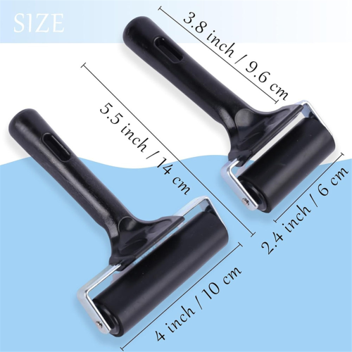 4 Pack Rubber Roller,Black Ink Roller Tool for Crafting Wallpapers Stamping Gluing Application 2