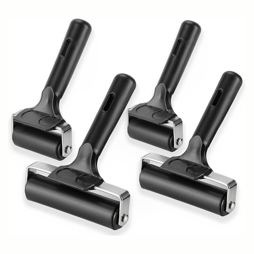 4 Pack Rubber Roller,Black Ink Roller Tool for Crafting Wallpapers Stamping Gluing Application 1