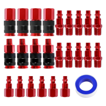 25 stuks luchtkoppeling en plugset, 1/4-inch NPT-fittingen, luchtfittingset voor compressor, luchtslangaansluitfittingen
