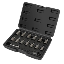 15-delige set met dubbele kopschroefverwijderaars, Easy Out-boutverwijderaarsset, 3/8 inch zeskantaandrijving met meerdere spieën