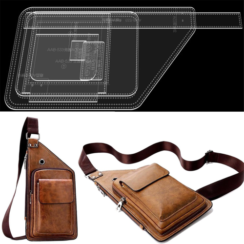 Sling Bag Acrylic Template,Leather Pattern Leather Templates for Capacity Crossbody Backpack,-533 2