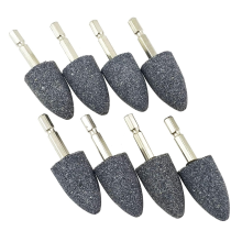 8 pezzi di pietra abrasiva a forma di cono - punta abrasiva montata con gambo esagonale da 1/4 di pollice per trapano utensile rotante (25 mm)