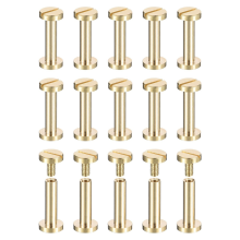 30er-Pack Chicago-Schrauben aus Messing, 15 x 8 mm, Flachkopfschraube mit Rückseite, Polklemme, Nagelnieten, Befestigungselement für Heimwerker
