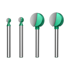 4 pezzi da 6 mm con punta sferica, punte per intaglio rotonde, frese CNC per scanalature terminali, utensili per la lavorazione del legno in carburo