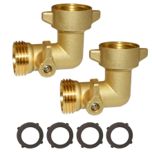 Koperen 90 graden slangbochtadapter met afsluitklep voor tuin 3/4 inch Amerikaanse aansluiting