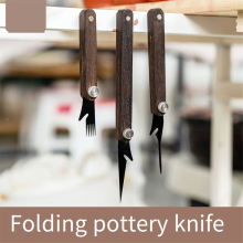 Couteau multifonction pliable pour poterie, pour couper la boue, sculpter, couper l'argile en céramique, outils portables C