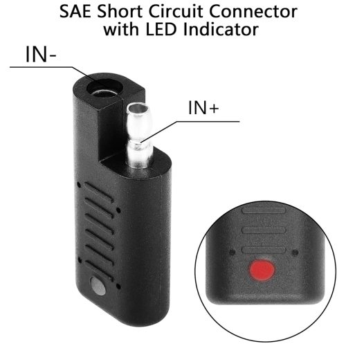 SAE-kortsluitconnector met LED-indicator, SAE-polariteitsadapter, SAE-netsnoertester en zonnepaneeldetector 2
