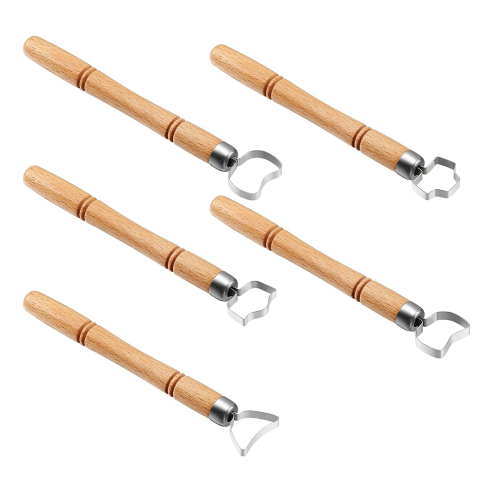 5 stuks kleigereedschappen voor het boetseren met houten handvatten voor theekopjes, mok, gebruiksvoorwerpen, vazen en modelbouw