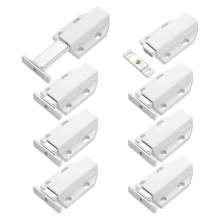 8er-Packung Magnetischer Druckriegel, robust, zum Öffnen von Schrankbeschlägen, Entriegelungsmagnete, Touch-Riegel, weiß